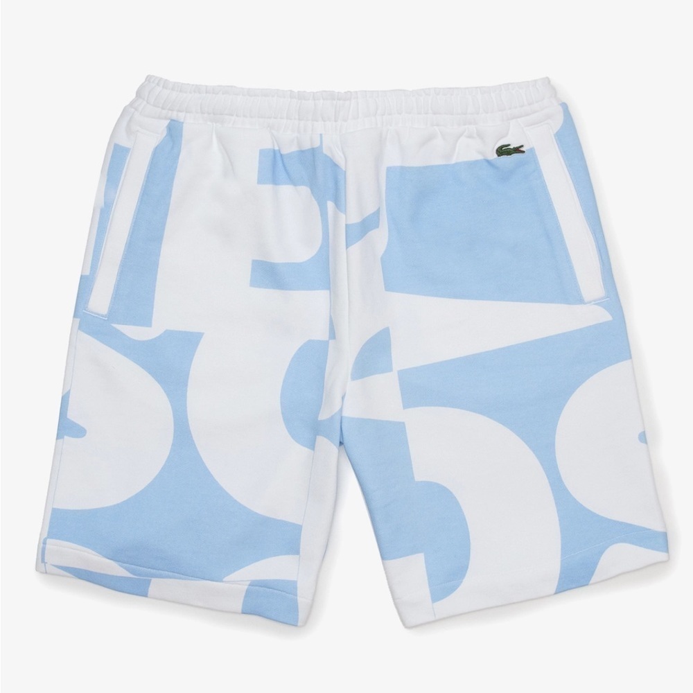 LACOSTE 🔥 Men's Heritage Graphic Print Cotton Fleece Shorts